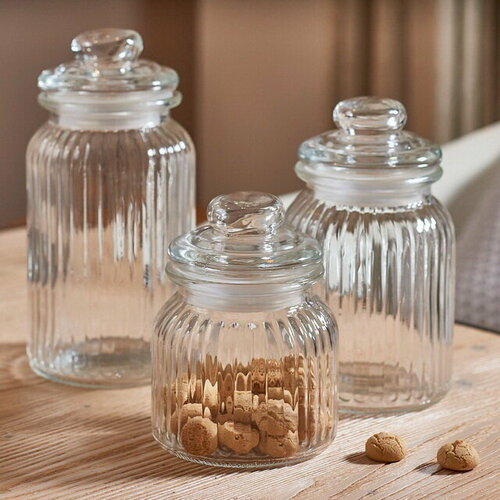 Boltze Набор стеклянных баночек для хранения Тибурсио 15-23 см 3 шт 8407700 2800₽