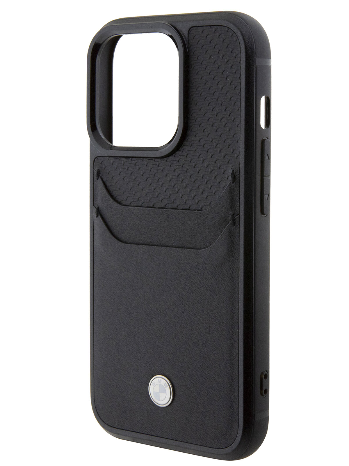 BMW для iPhone 15 Pro Max чехол Signature Leather with Cardslot Hard Black