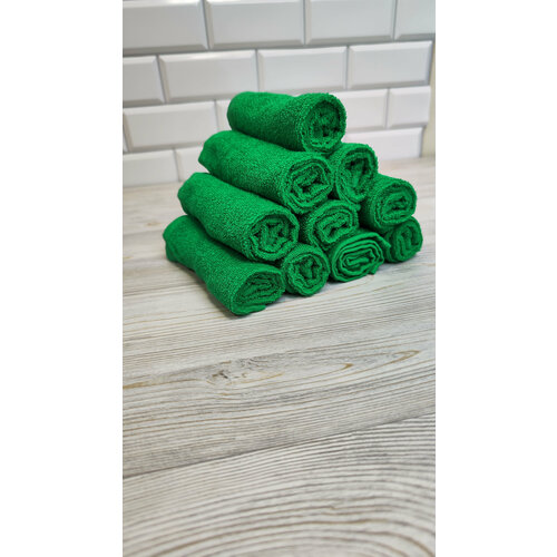 Полотенце (Салфетка) Махровое кухонное Ярко-Зеленый 30х30 (10 шт.)