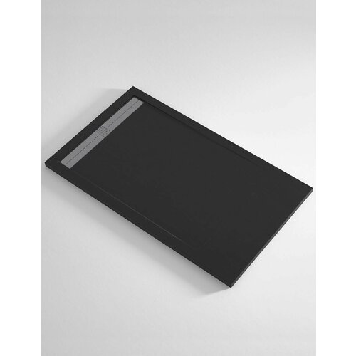 Душевой поддон Ideal Stone из искусственного мрамора с высоким бортом 120/80 Чёрный (Ral 9005)