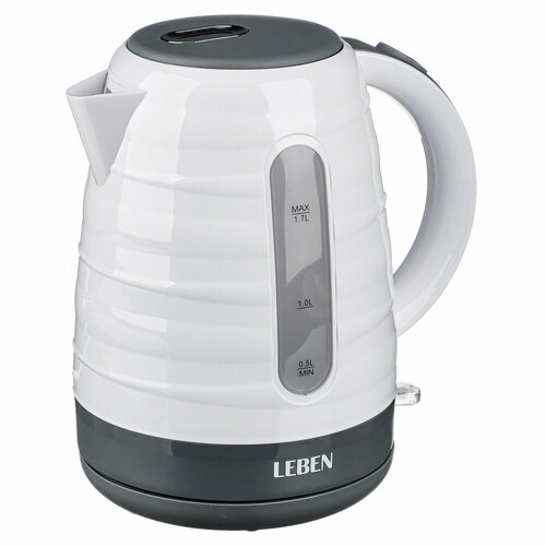 LEBEN Чайник электрический 17л 1850Вт скрытый нагр элемент пластик белый серый 2 штуки 455900₽