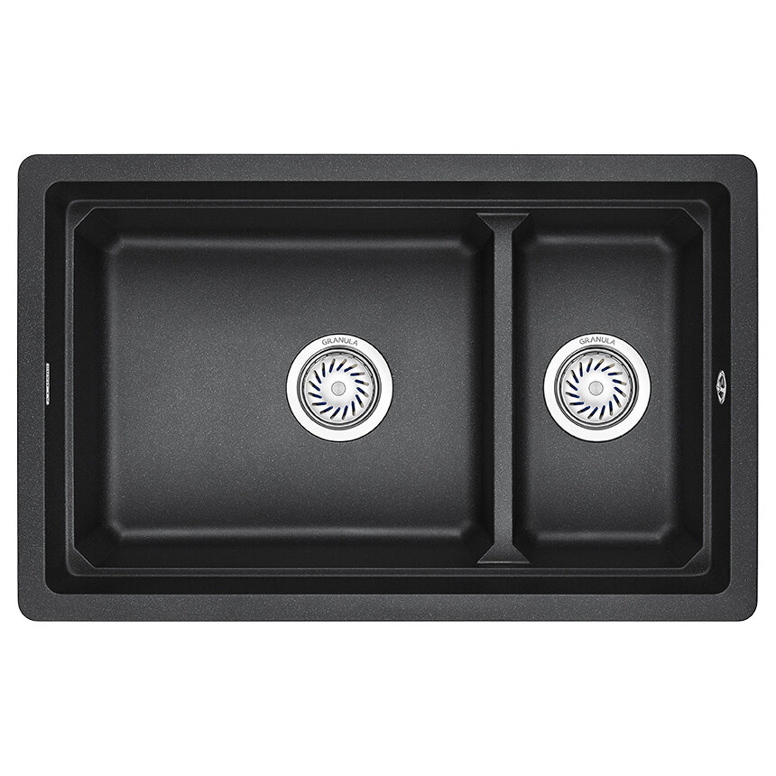 Кухонная мойка Granula Kitchen Space 73х45.5 KS-7304U черный - фото №1
