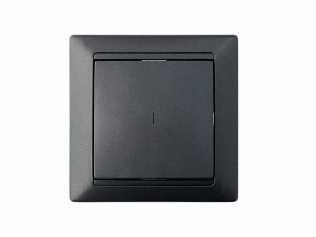 фото Выключатель 1 клав. (cкрытый, 10А) со световой индикацией, графит, Стиль, BYLECTRICA (С1 10-813гр)
