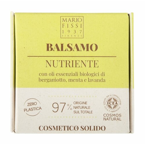 1937 MARIO FISSI Твердый бальзам для волос Nutriente Питательный С маслами Бергамота Мяты и Лаванды, 50 мл