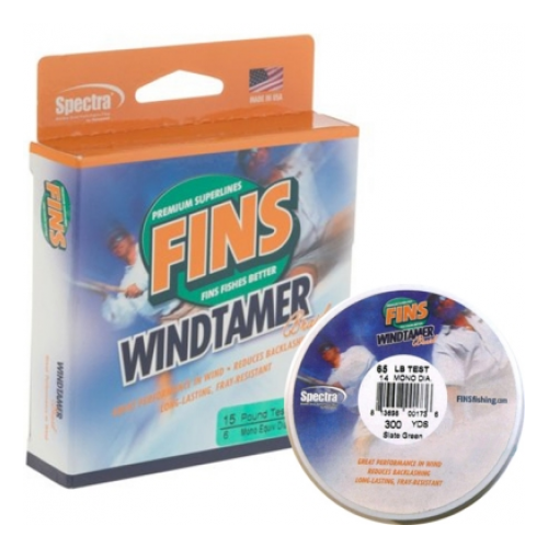 fins шнур windtamer 270м 12lb 0 17мм green Fins, Шнур WindTamer, 135м, 15lb, 0.19мм, green