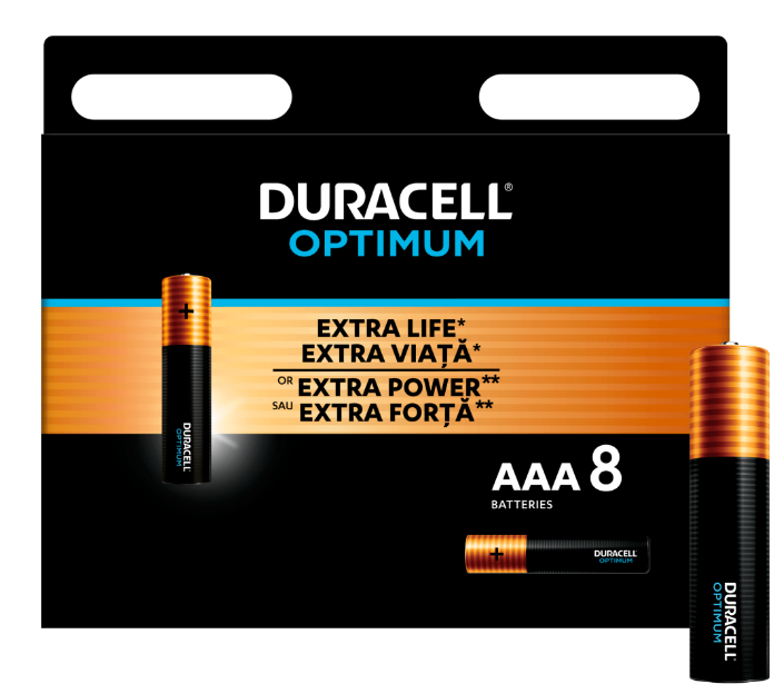 Батарейка DURACELL OPTIMUM LR03 BL8