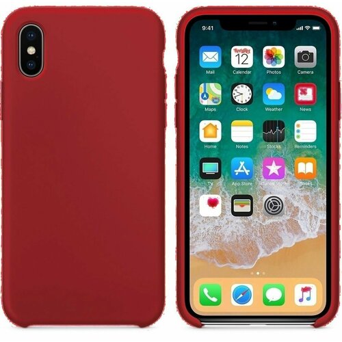 Silicone Case чехол для iPhone X /XS , айфон 10 икс красный Red