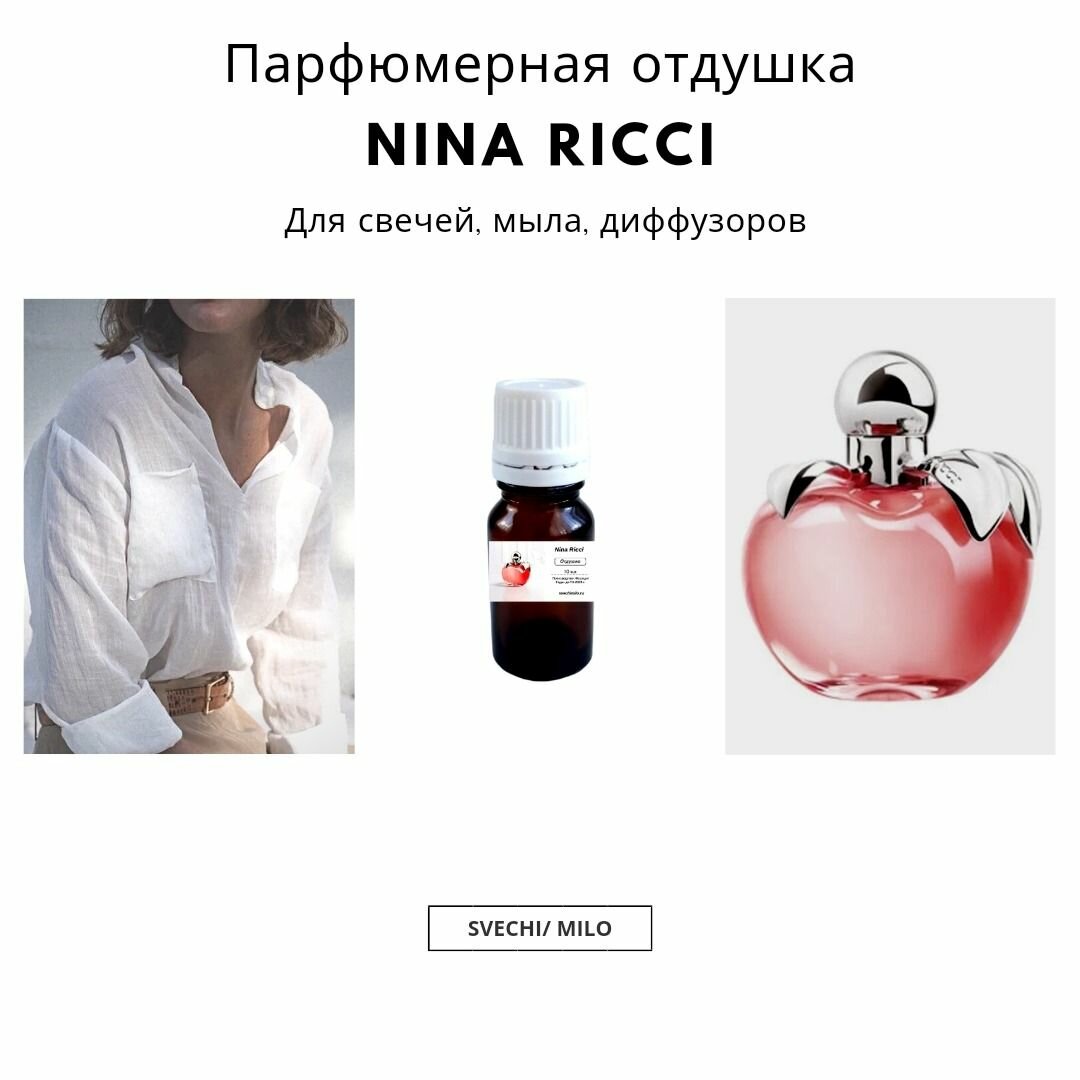 Парфюмерная отдушка Nina Ricci 10 мл для изготовления свечей, мыла и диффузоров