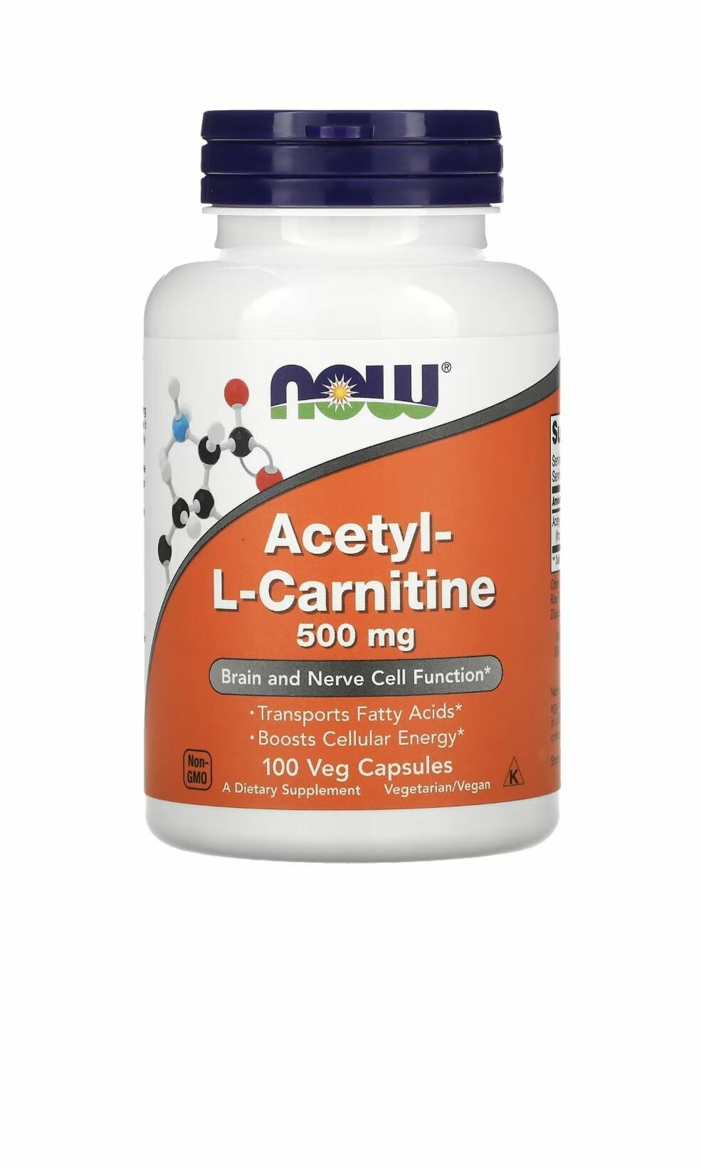 Аминокислота Ацетил-L-Карнитин NOW Acetyl-L-Carnitine 500 mg 100 капсул