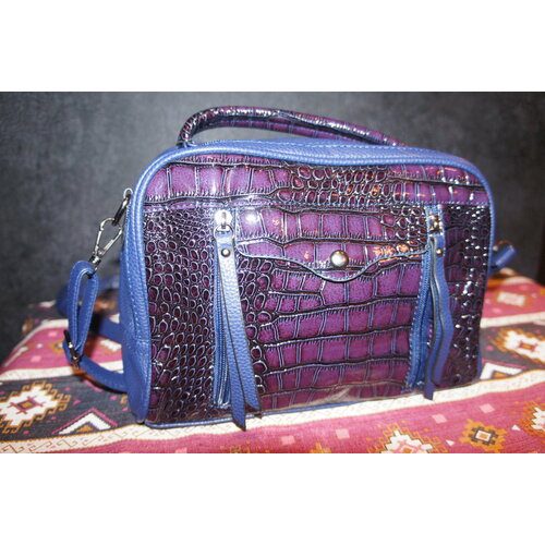 фото Рюкзак , фактура матовая, гладкая, под рептилию, синий classic bags