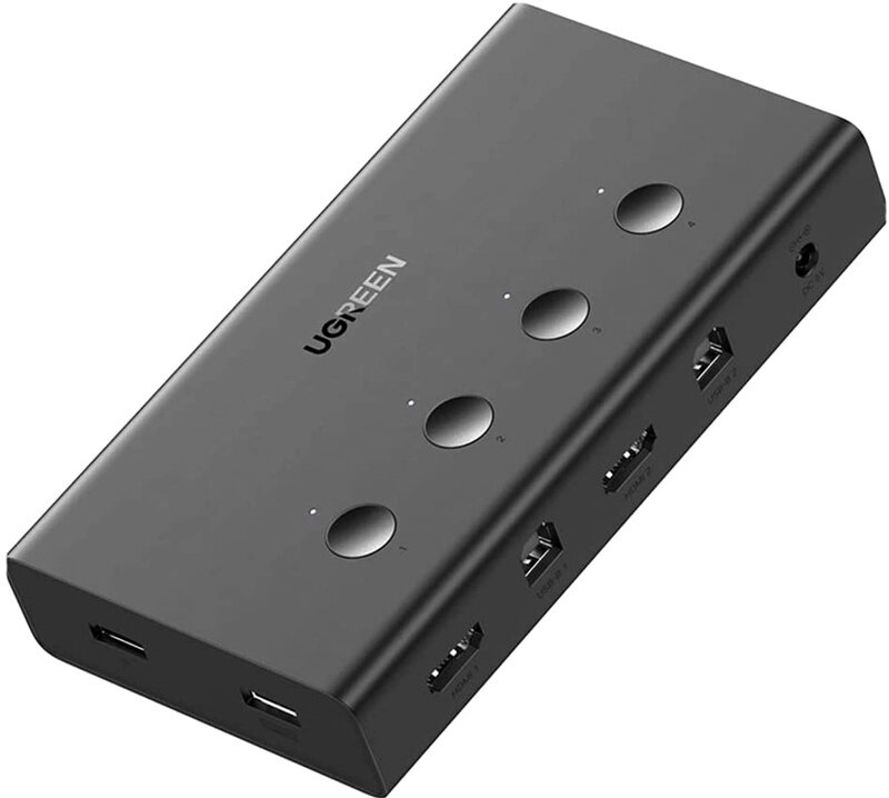 Переключатель UGREEN CM293 (70439) 4 In 1 Out HDMI KVM Switcher