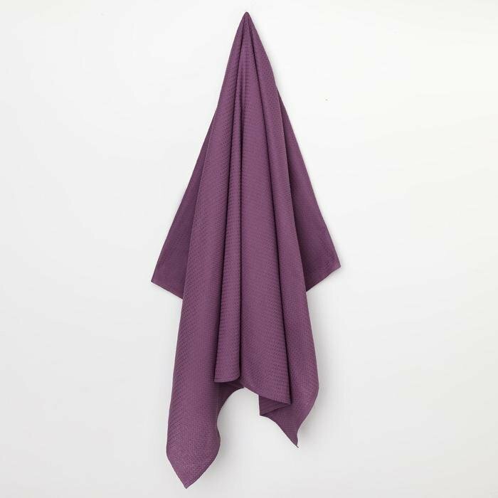 фото Простыня вафельная для бани Экономь и Я 150х180 см, цвет лаванда, 200 гр/м2, 100% хлопок