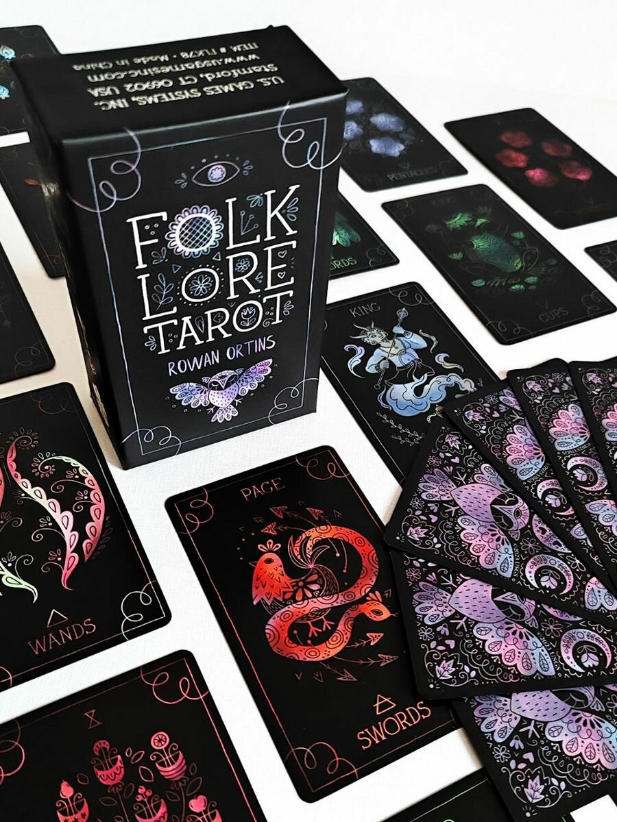 Таро Фольклор / Folklore tarot 78 карт черная колода
