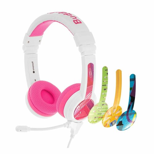 Onanoff Buddyphones School Plus pink детские bluetooth-наушники с микрофоном onanoff buddyphones cosmos plus grey детские bluetooth наушники с микрофоном