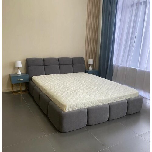 VIERO Двуспальная кровать разборная Анталия мягкое изголовье с размером спального места 180х200 с ортопедическим основанием, без подъемного механизма