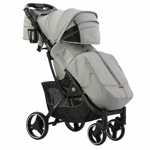 Коляска прогулочная детская Babalo future 2023, цвет Серый на черной раме +сумка на коляску