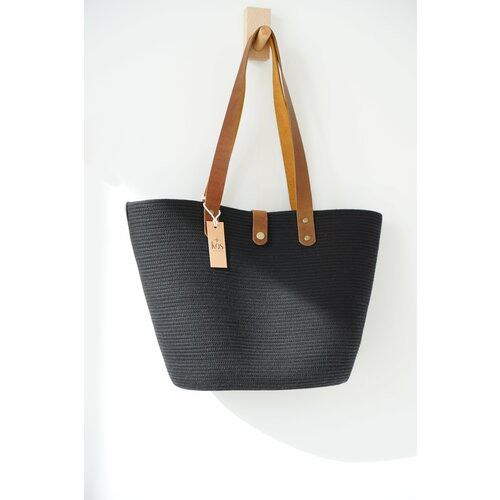 фото Сумка тоут сумки тоут, фактура плетеная, черный kos