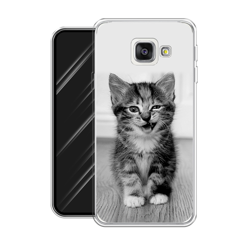 Силиконовый чехол на Samsung Galaxy A3 2016 / Самсунг Галакси A3 2016 Подмигивающий котенок силиконовый чехол на samsung galaxy a3 2016 самсунг галакси а3 2016 коты черно белые