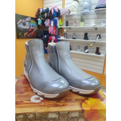 фото Ботинки tapiboo, размер 33, серебряный