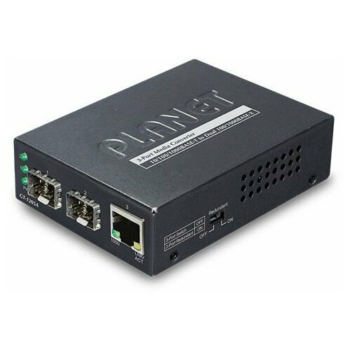 Медиаконвертер Planet 1-Port 10/100/1000Base-T - 2-Port Gigabit SFP Switch/Redundant Media Converter