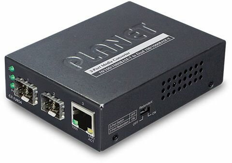 Медиаконвертер Planet 1-Port 10/100/1000Base-T - 2-Port Gigabit SFP Switch/Redundant Media Converter