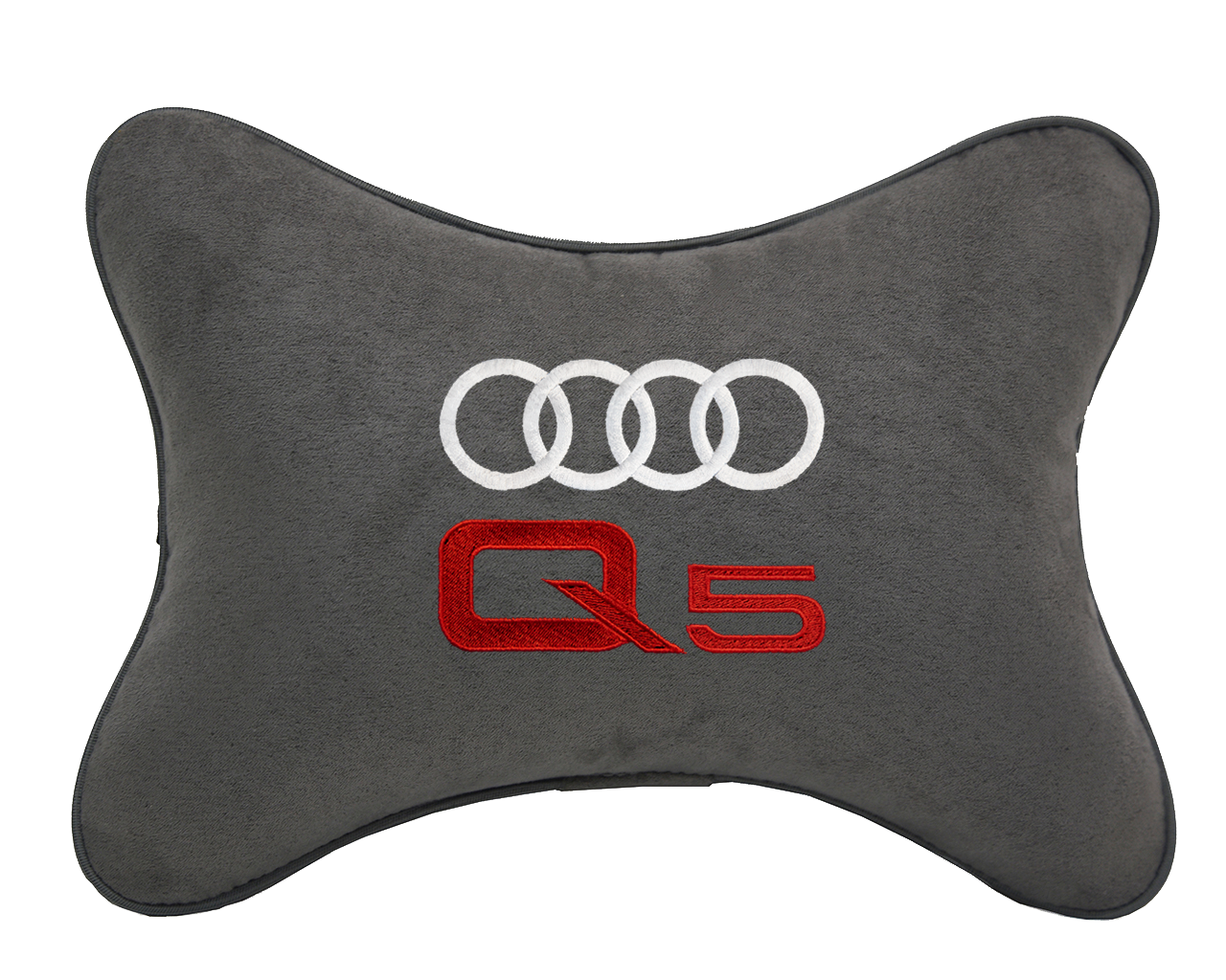 Подушка на подголовник алькантара D.Grey с логотипом автомобиля AUDI Q5