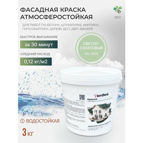 Краска фасадная Nordeo, для наружных и внутренних работ 3 кг