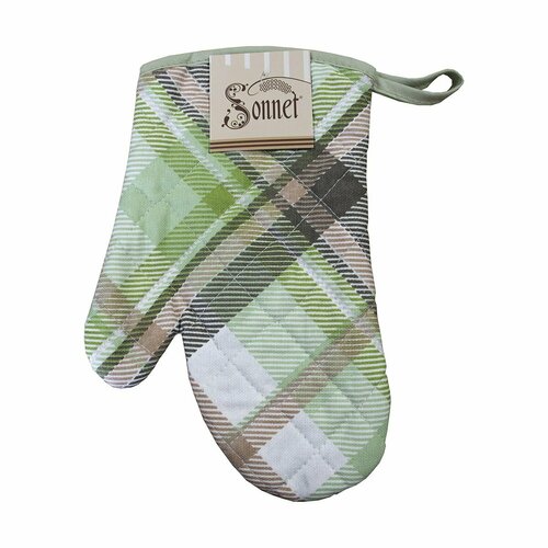 Варежка кухонная Sonnet Рогожка Кантри зелено-коричневая 587₽