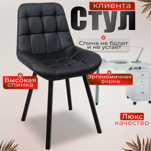 Изображение товара Стул FitBest, для мастера, складной, черный, экокожа, металлический каркас, поролоновое наполнение