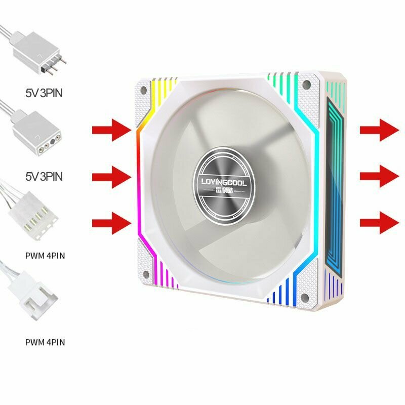 Кулер для корпуса LOVINGCOOL ARGB, 12 см, белый