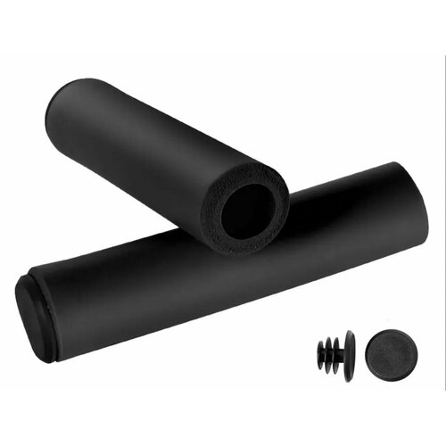 Ручки на руль велосипеда, грипсы 125 мм, силиконовые, 2 шт черные