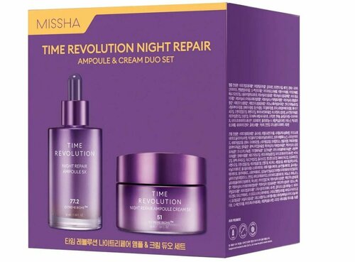 Антивозрастной крем для лица Missha, Time Revolution Night Repair + Сыворотка (в подарок), 50 мл + 50 мл