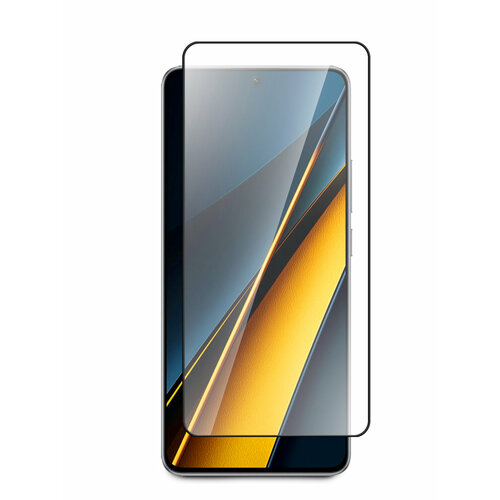 Защитное стекло для Xiaomi POCO X6 Pro 5G (Ксиоми поко Х6 Про 5г) на экран, черная рамка с олеофобным покрытием полноэкранное силиконовая клеевая основа Full Glue, Miuko