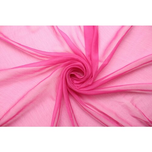 Ткань Шёлк-шифон-креш ярко-розовый, ш130см, 0,5 м