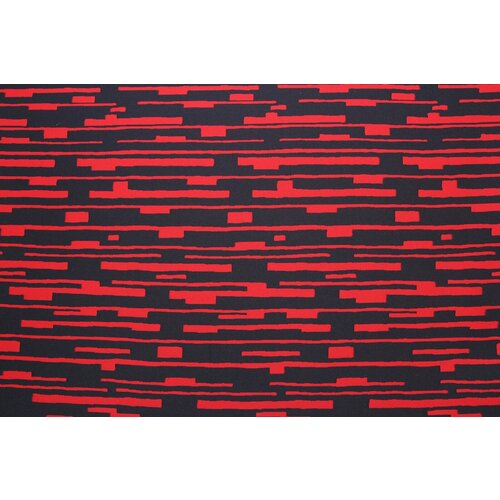 Ткань Жаккард костюмный M. Kors сине-красный на дублерине, ш144см, 0,5 м