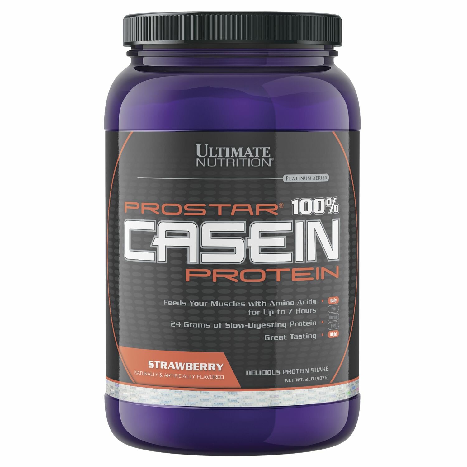 Казеиновый протеин Ultimate Nutrition Prostar 100% Casein Клубника, порошок 907 гр