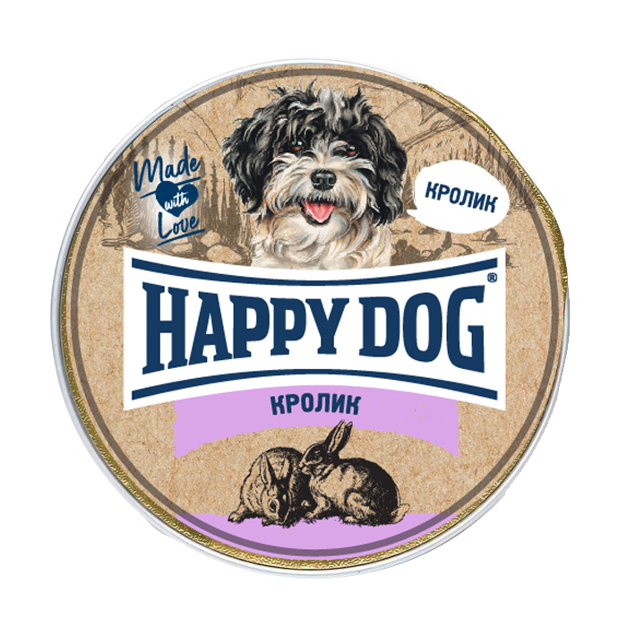 Happy Dog Natur Line паштет для взрослых собак с чувствительным пищеварением с кроликом - 125 гр х 10 шт