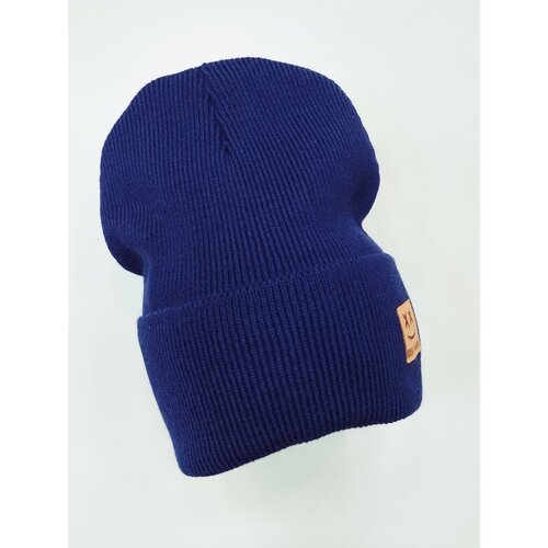фото Шапка бини мой ангелок демисезонная, с отворотом, размер 4-6 лет, 52-56, синий