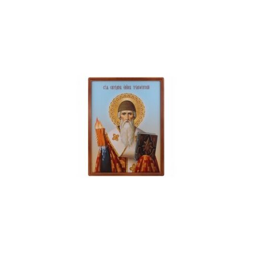 икона спиридон тримифунтский 19х24 111905 Икона в дер. рамке 30*40 фото (Спиридон Тримифунтский) #110614