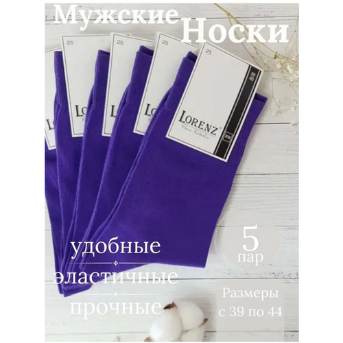 Носки LorenzLine, 5 пар, размер 39/40, фиолетовый