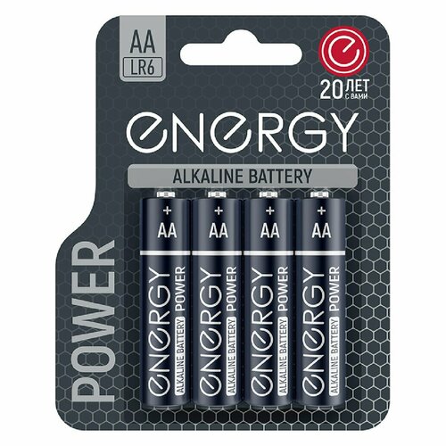 Батарейка алкалиновая Energy Power LR6 4B (АА) (107044) батарейка алкалиновая energy pro lr6 10к аа 104976