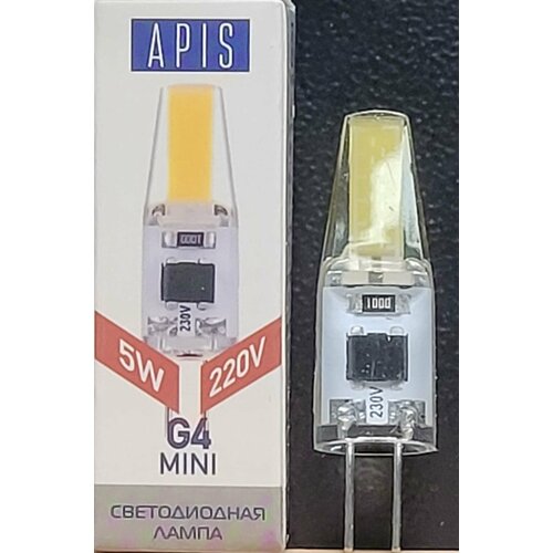 Светодиодная лампа APIS Mini капсула G4 220V 5W 4200K (35x9 мм)