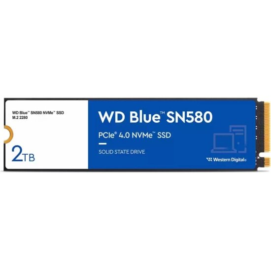 Накопитель SSD M.2 Western Digital 2TB Blue SN580 PCIe 4.0 x4 (WDS200T3B0E)
