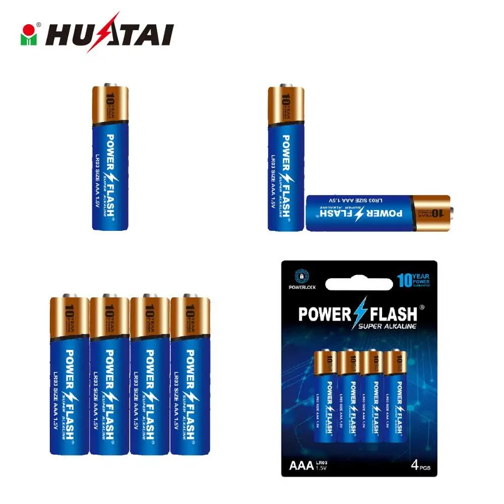 Батарейки алкалиновые ААА "мизинчиковые" Power Flash SUPER 1.5v (LR3) - 4 шт.