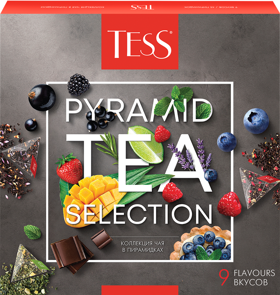 Набор подарочный чайный TESS Pyramid Tea Selection 9 видов, 45пир