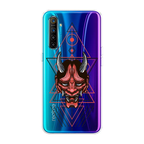 Силиконовый чехол на Realme XT / Реалми XT Hanya Oni mask, прозрачный