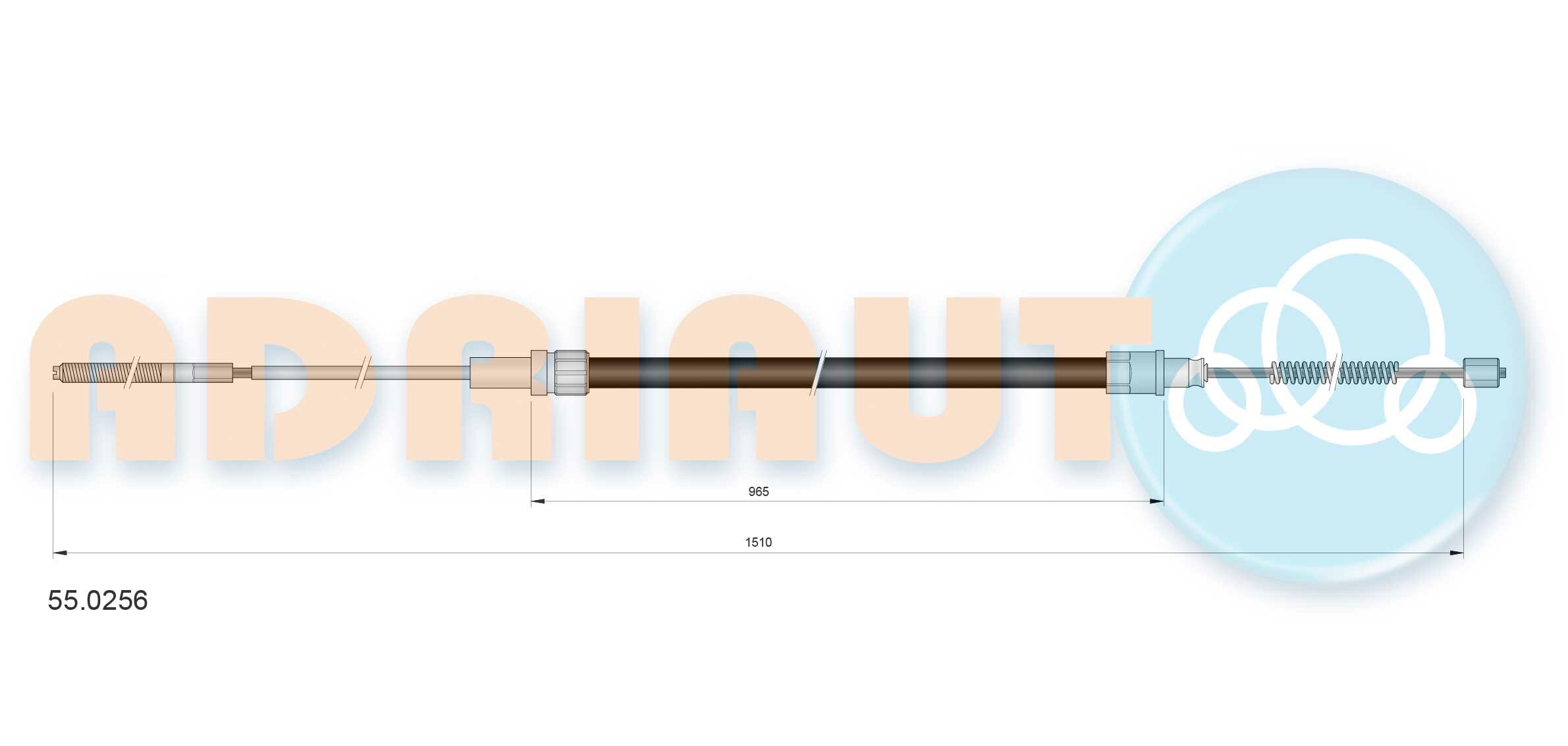 ADRIAUTO 550256 AD55.0256_=PE71378=PE76185=43.2163=10.7131 [6N0609721B] ! трос ручника л.+п.\ VW Polo all 94-96