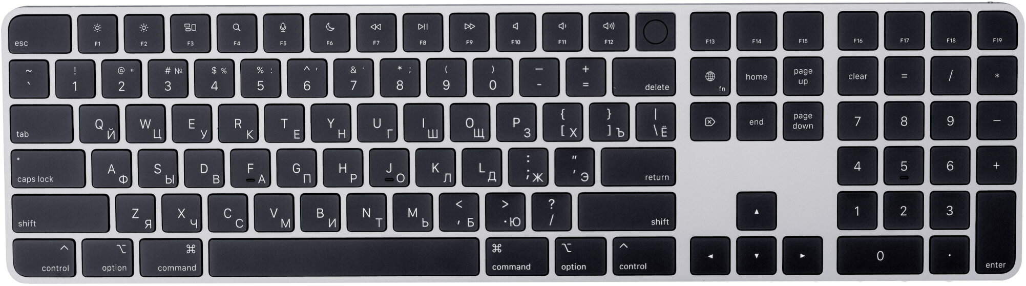 Клавиатура Apple Magic Keyboard с Touch ID с русской раскладкой и цифровой панелью Black