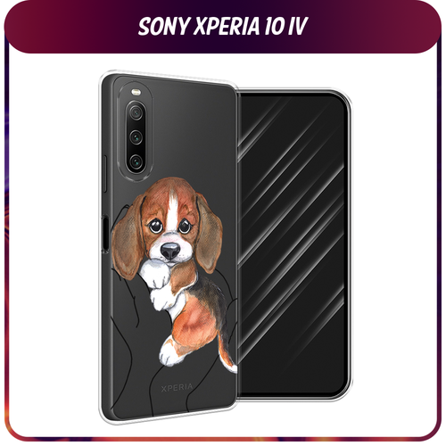 Силиконовый чехол на Sony Xperia 10 IV / Сони Иксперия 10 IV Бигль в ладошках, прозрачный силиконовый чехол на sony xperia 10 iv сони иксперия 10 iv попа авокадо прозрачный