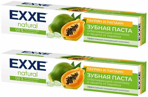 EXXE Зубная паста natural, Таурин и папаин, 75 мл, 2 шт